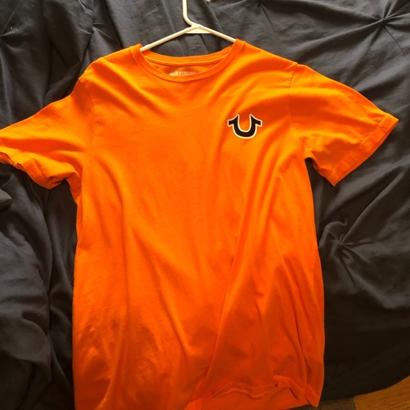 orange true religion shirt